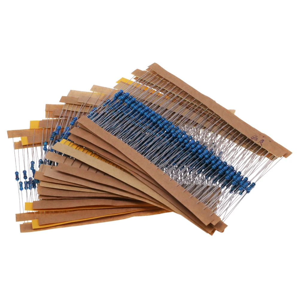 30 Kinds 1% 1/4W Metal Film Resistor Assorted Kit 30 Values each value 20pcs total 600pcs (10R-1M)