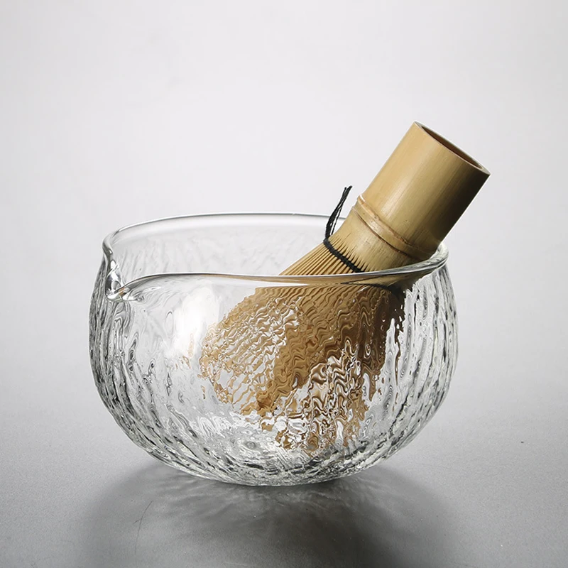 1pcMatcha Bowl Hammer Textured Glass Tea Bowl Tea Set Accessories Song Dynasty Tools Vintage Kung Fu