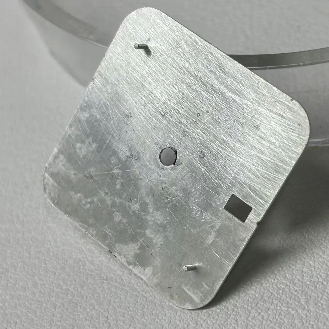 Square Textured Watch Dial with Custom Logo - 27x27mm