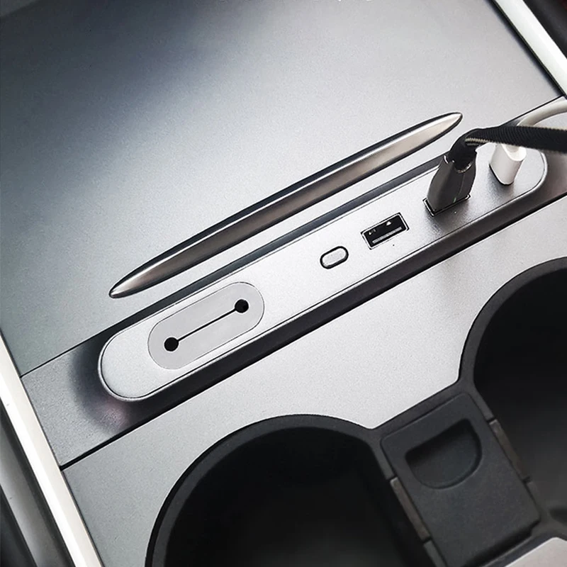 

For Tesla Model 3 Y Docking Station Type C Fast Charger USB Hub Car Intelligent Docking Station Adapter Power Supply Diverter