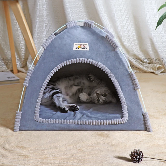 Foldable Cat House Pet Tent Four Seasons Universal Cat and Dog Pet Nest Summer Cool Mat Outdoor Portable Foldable Breathable 3