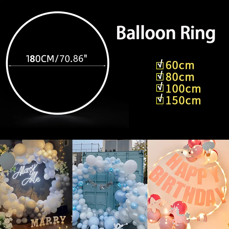 Wedding Arch Stand Balloon Arch Kit Wedding Arch Set Party Arch Set PVC Ring Balloon Arch DIY Wreath Frame Background Holder Circle Ballon Stand Wedding Arch Birthday Party Decor Balloon Chain