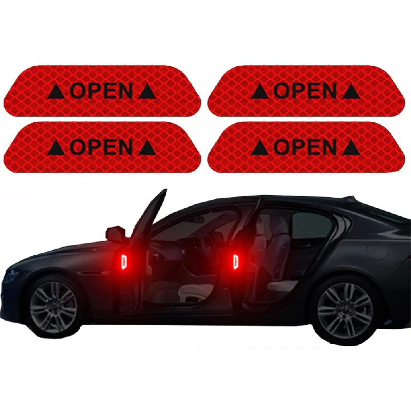 YITAPE 4PCS 반사 자동차 휠 림 스티커 야간 안전 경고 스트립 트럭 SUV 용 자동 도어 충돌 방지 데칼 테이프