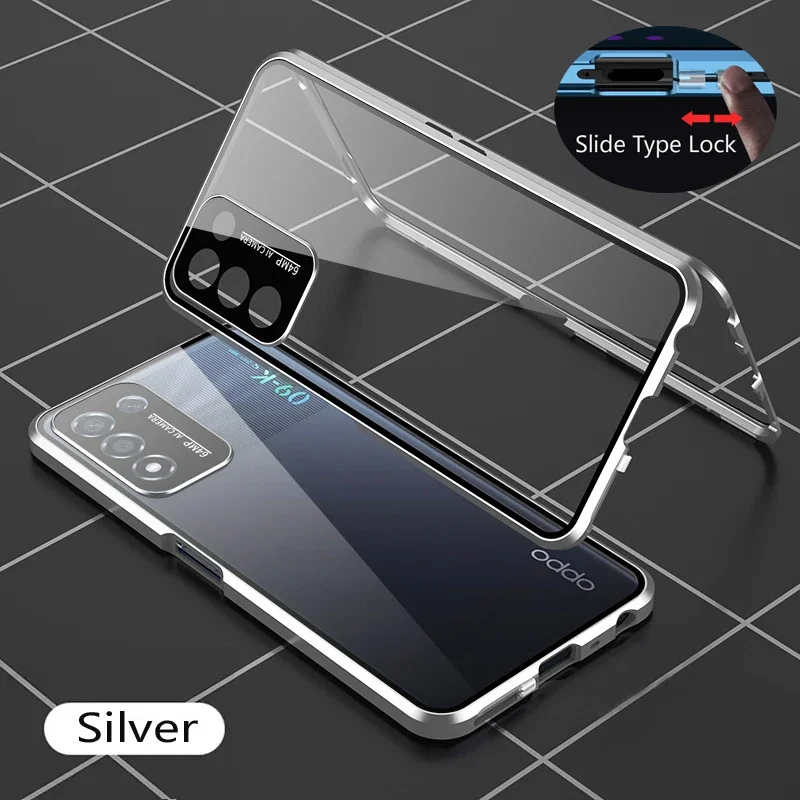 360° Metal Magnetic Phone Case with Double-Sided Glass Front and Back Cover