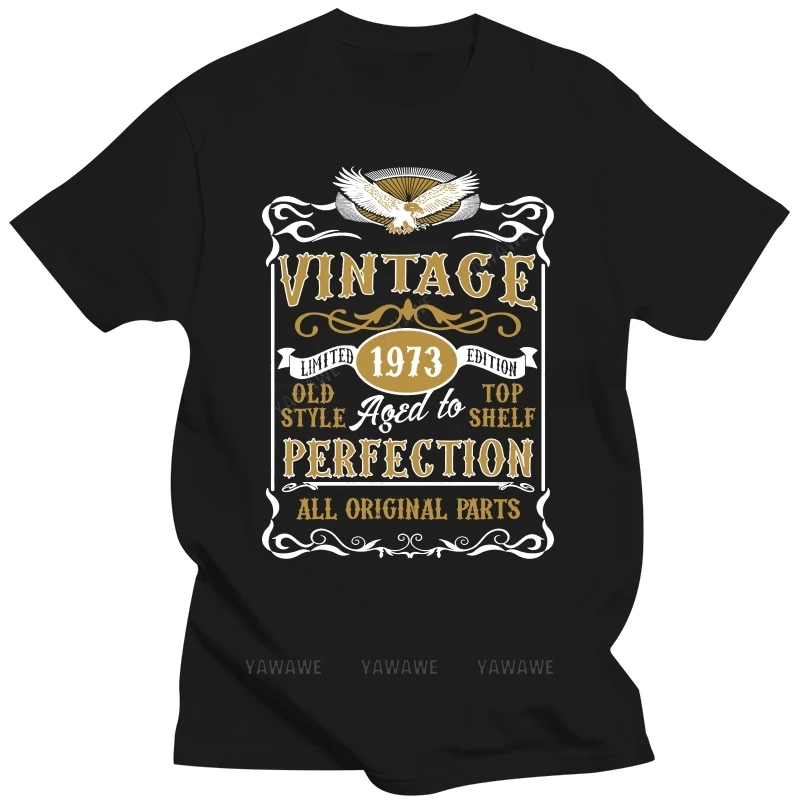 

Made In 1973 Vintage T-Shirt, Born 1973 Birthday Age Year Gift Top Cotton T Shirts teenager cotton Classic tee shirt fashion top