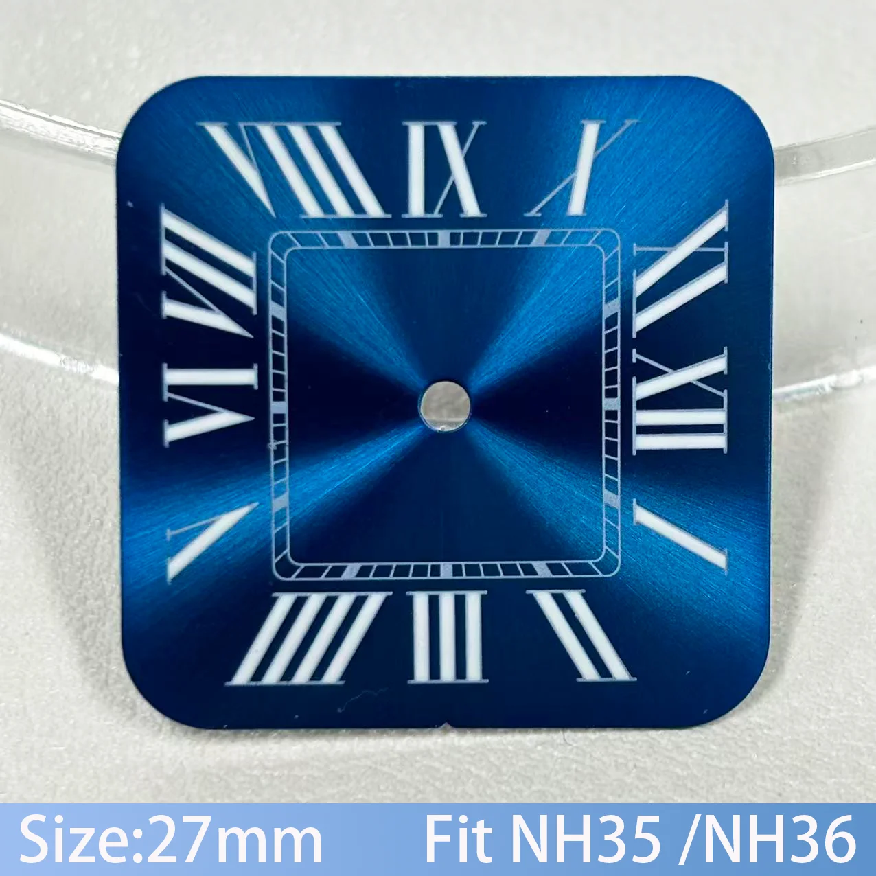 Square Textured Watch Dial with Custom Logo - 27x27mm