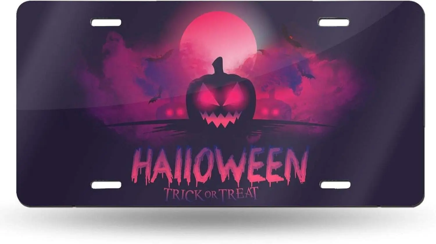 

Подставка под номерной знак Хэллоуин с изображением крови Луны тыквы для переднего автомобиля, декоративная новинка, автомобильный номерной знак, металлическая Алюминиевая бирка под раковину 12x6 дюймов для дома