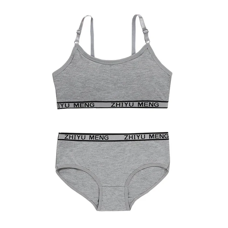 Girls Wireless Sports Bra Cotton Training Bras for Kids Young Girl Bras and Panties Sets Kids Lingerie Children's Underwear