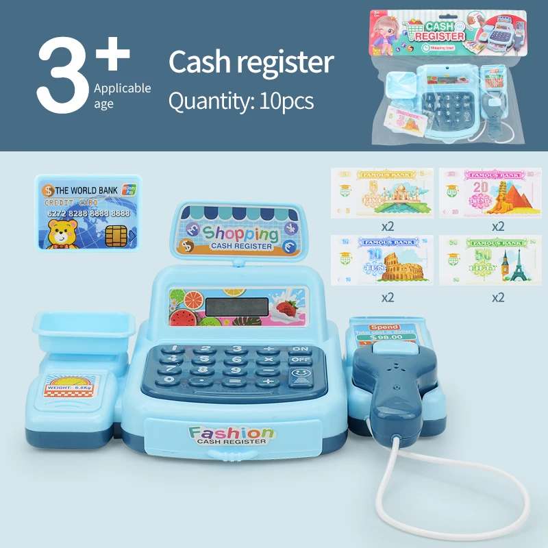 Simulation Shopping Cash House Toys Electronic Game Lighting And Sound Effects Supermarket Cashier Toys