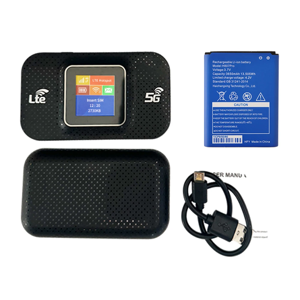 Compact 4G LTE Wireless Hotspot Router with 150Mbps Speed and 3650mAh Battery