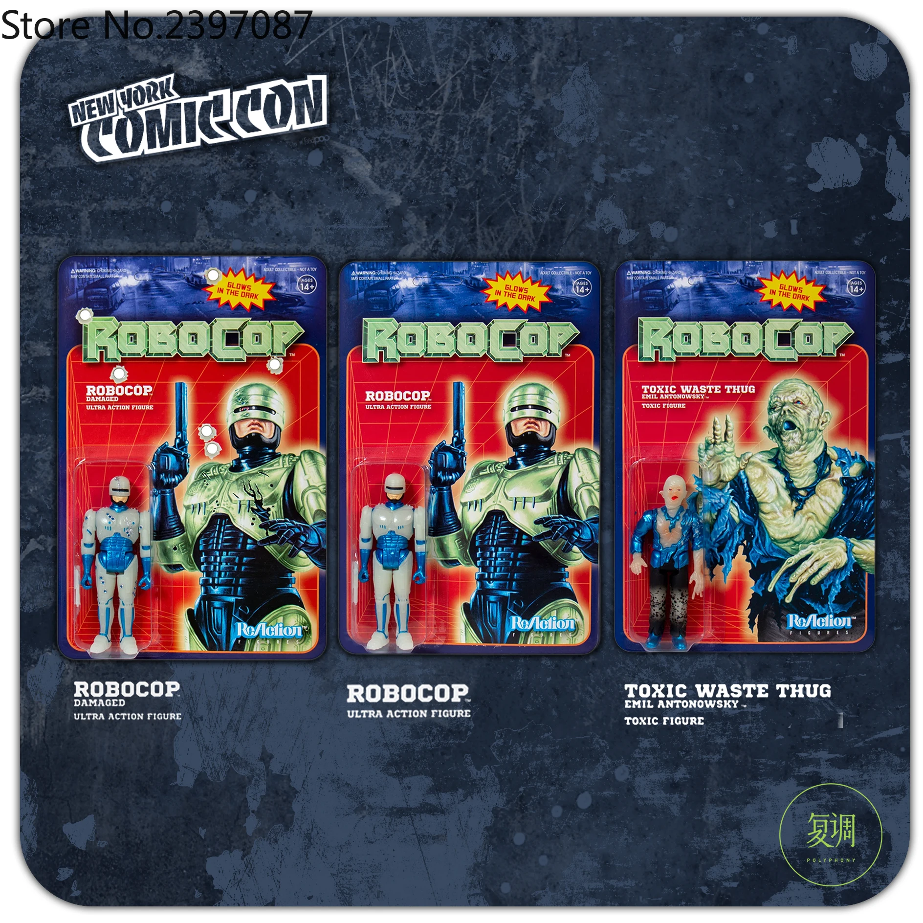 

Коллекционная экшн-фигурка 3,75 дюймов Super7 NYCC, светящаяся, Robocop, Эмил, антонский, Мерфи, ограниченный выпуск