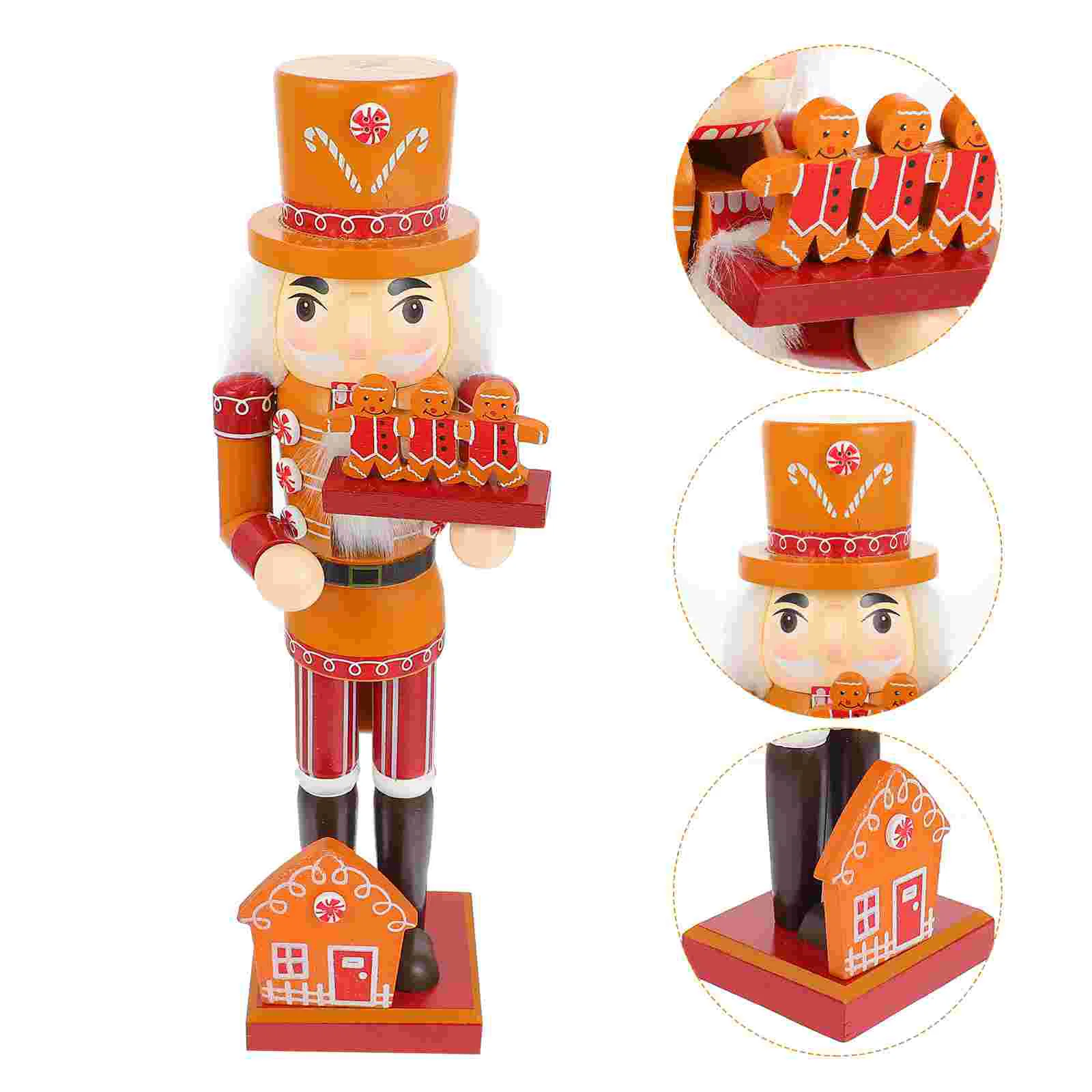 

Xmas Nutcracker Soldier State Desktop Decoration Christmas Nutcracker Layout Prop Wooden Nutcracker Figurine 35x10x8cm