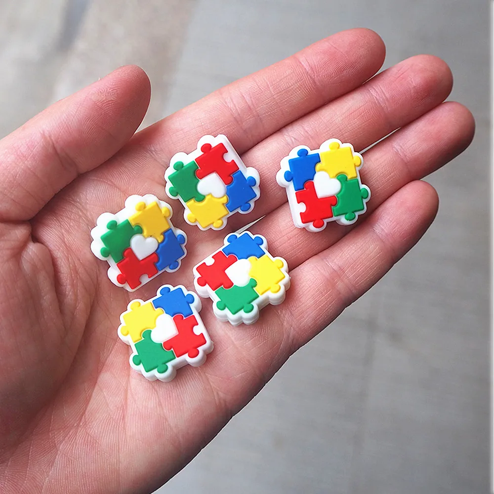 chenkai pçs encantos do autismo contas focais de silicone para beadable caneta personagem contas para caneta fazendo diy manequim chupeta