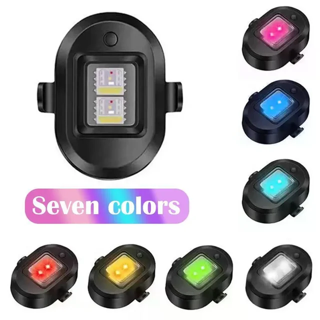 Universal LED Anti-collision Warning Light 7 Color Flashing Light Motorcycle Bikes Drone With Strobe Car Warning Lights