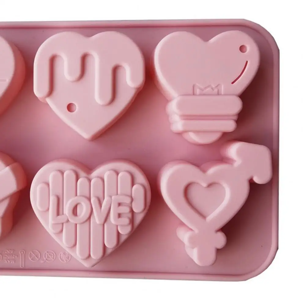 Heart Shape DIY Cake Mold Silicone 6 Cavity Valentines Day Candy Mold Caneles Muffin Cupcake Baking Tray Bordelais For Baking
