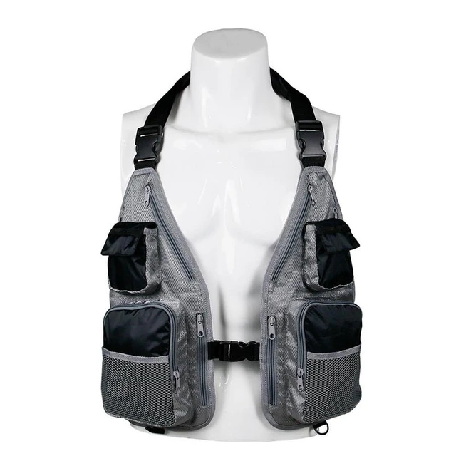 Multi Pocket Fly Fishing Vests for Men Breathable Strap Fishing