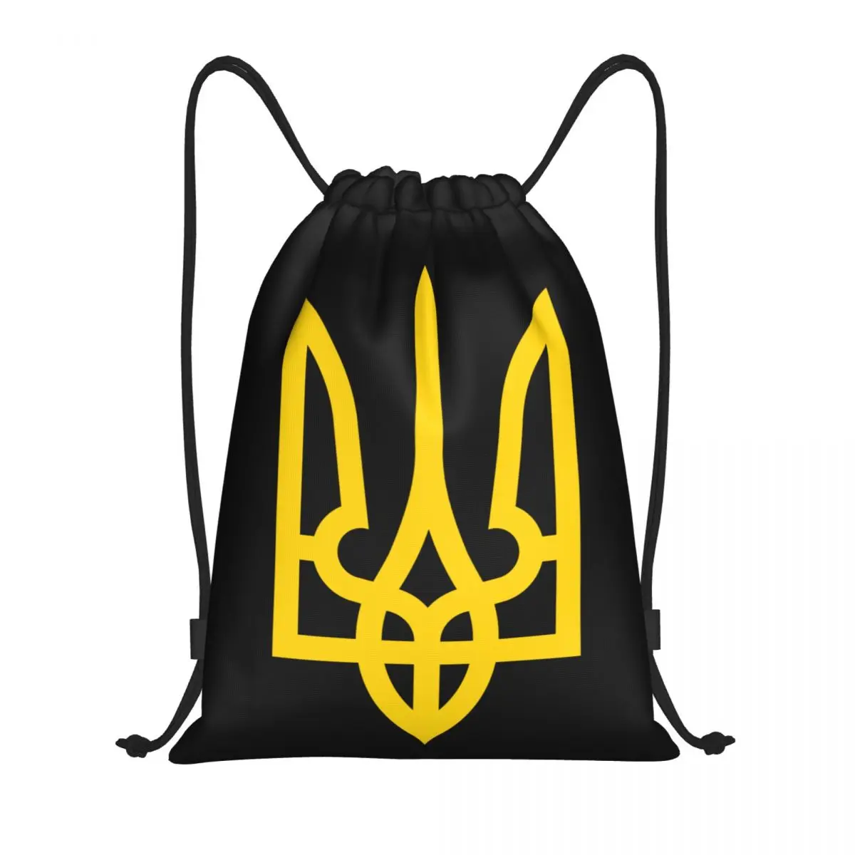 

Ukrainian Trident Drawstring Bag Men Women Foldable Gym Sports Sackpack Coat Of Arms Ukraine Flag Training Backpacks