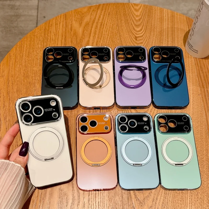 360° Rotating Magnetic Holder Matte Case with Camera Protection and Magsafe Compatibility