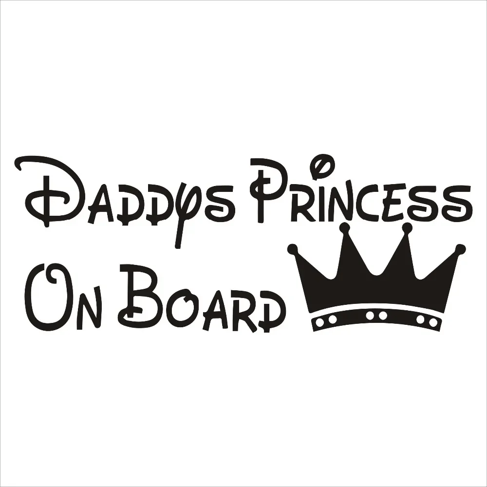 Daddys Princess on Board Lovely Car Sticker Waterproof Decal Laptop Motorcycle Auto Decoration Accessories PVC,16cm*6cm