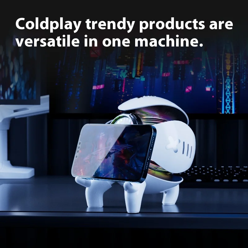 Smart Robot Bluetooth Alarm Clock Speaker Stereo Interactive Wireless Audio Tf Card Fm Radio Portable Monster Image Gifts
