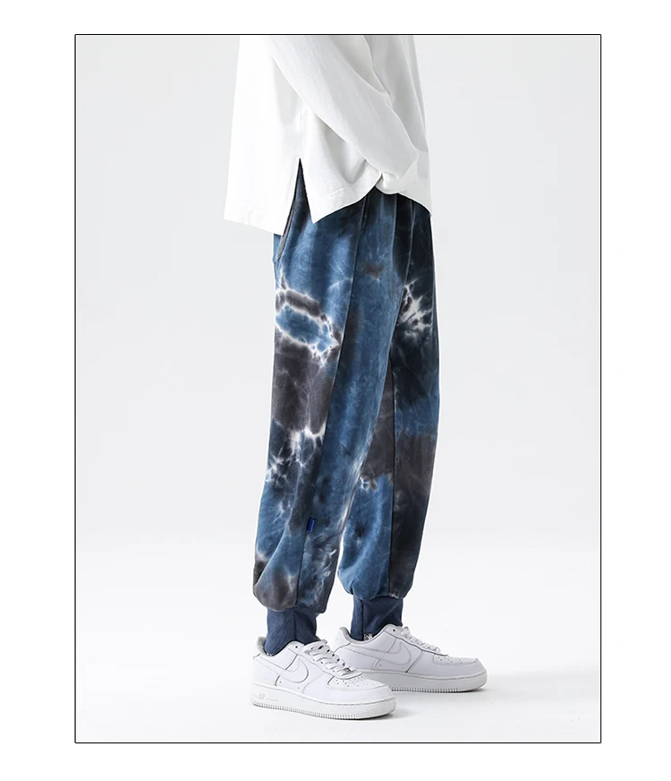 Tie Dye Sweatpants Men Harajuku 100% Cotton Comfortable Pants Joggers 2021 New Arrivals High Quality Street Trend Track Pants blue harem pants