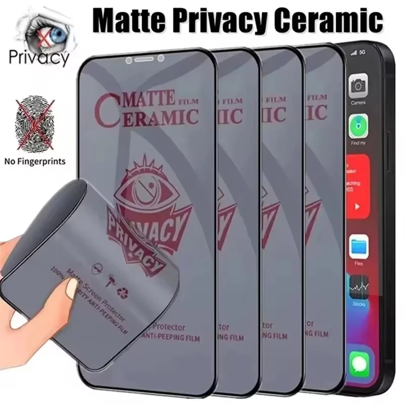 1-5Pcs Screen Protectors for iPhone 16 15 11 14 12 13 Pro Max Matte Privacy Ceramic Film iPhone 14 15 16 Plus X XR XS Max 6 6S