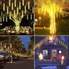 LED Meteor Shower Rain Lights Falling Rain Fairy String Lights for Outdoor Indoor Home Wedding Party Holiday Christmas Lights 4