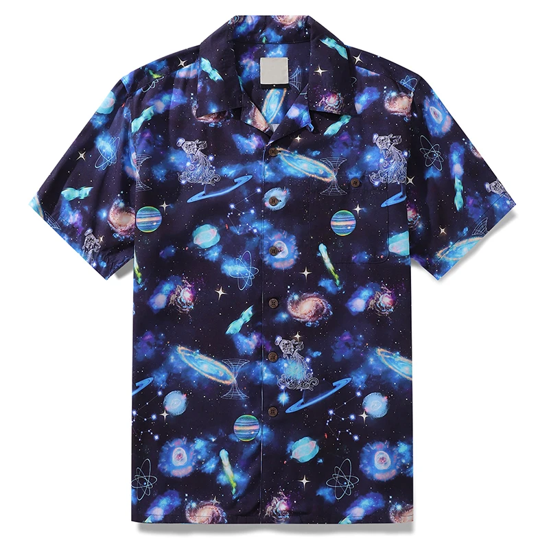 thumbnail image 1 of Camisetas con estampado 3D de Harajuku Street para hombre y mujer, blusas de fiesta con solapa y estampado de universo, moda de verano, 1 of 4