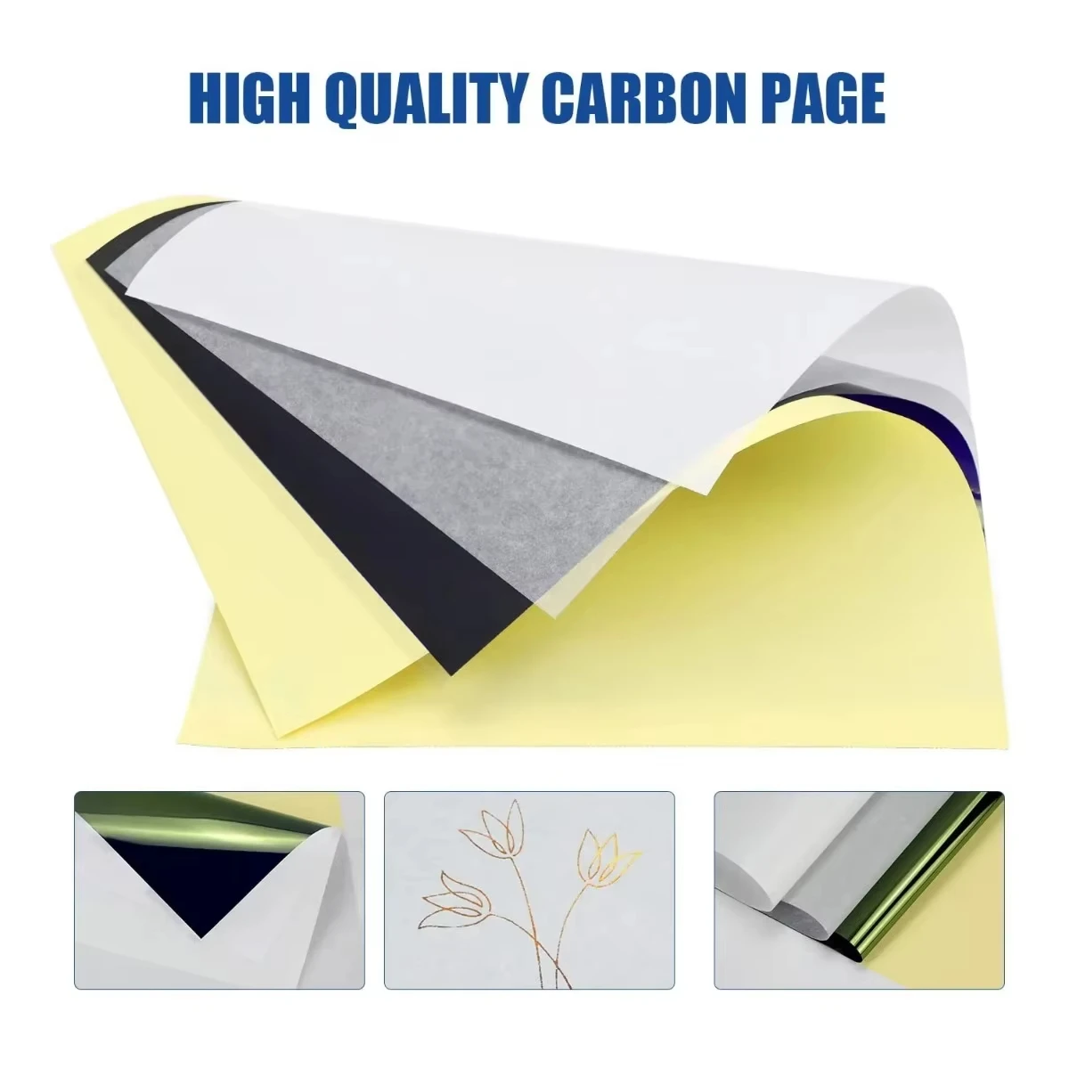 100매 A4 타투 전사지, 4겹 열전사 카본 복사지 (스텐실 제작용), DIY 타투 용품