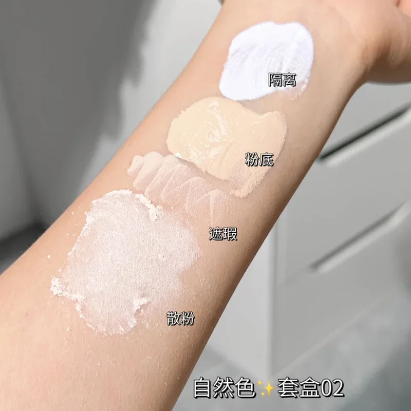 HERORANGE Face Makeup Set Novice Novice Makeups Base Primer Foundation Liquid Concealer Combo Set Brightens Skin Tone Cosmetics 6
