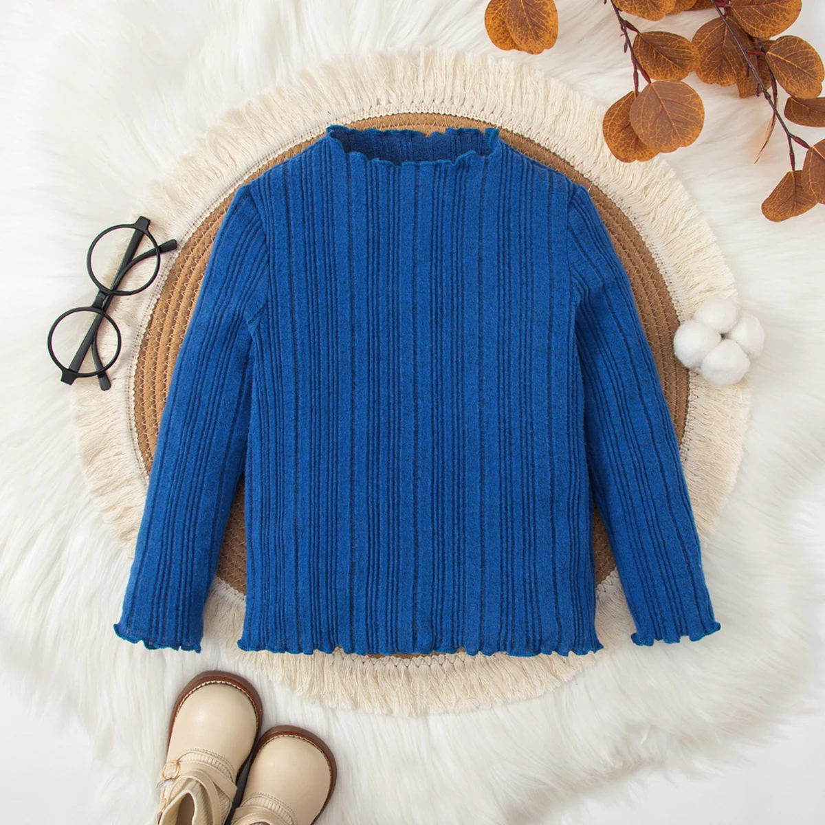 Spring Autumn Boys Girls Sweater With Lace Round Neck Long Sleeve Stripe Solid Color Knitted Sweater Fashionable Warm Children winter sweater kids sweatershirts