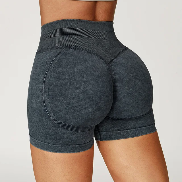 83807-53b1c7.jpg Short de Yoga taille haute pour femmes, délavé au sable, short d'entraînement, Fitness, levage des fesses, Fitness, Yoga, gymnastique, course à pied