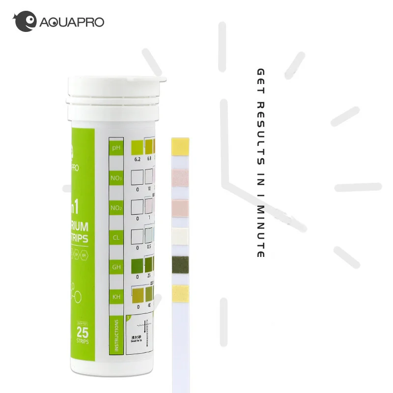 Aquarium Test Strips Aquarium Water Quality Testing Agent Fish Tank 6 In 1 Water Quality Test Strips Aquarium PH NO3 NO2 CL GH KH Test Meter Paper Monitor SWIM POOL Accessory Indicators