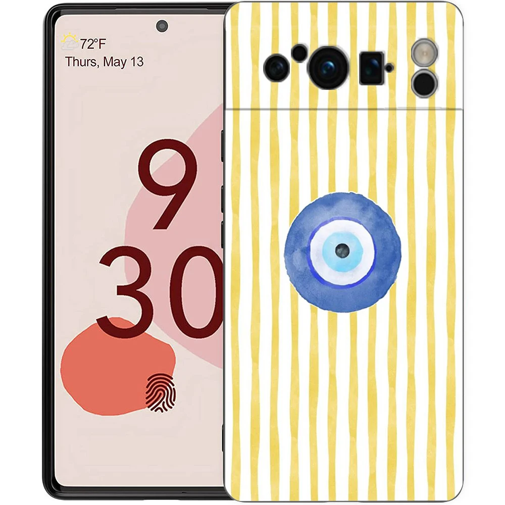 Vibrant Floral Stripes Luxury Phone Case in Black Soft Cover