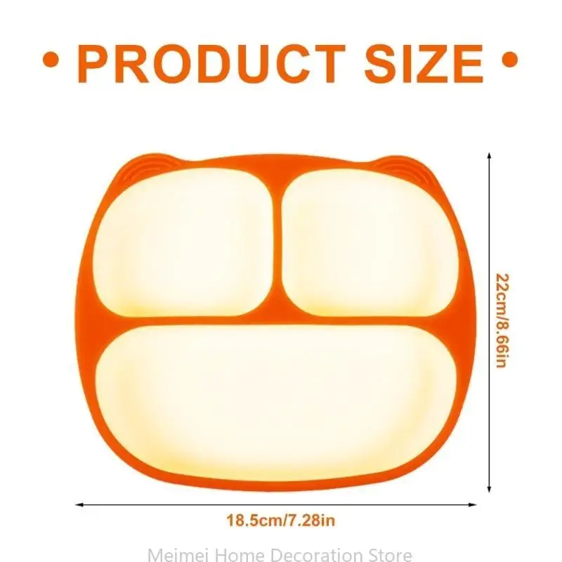 H7BF Unbreakable Divided Kids Baby Plates Practical Silicone Crafted Tablewares For Easy Feeding And Independence