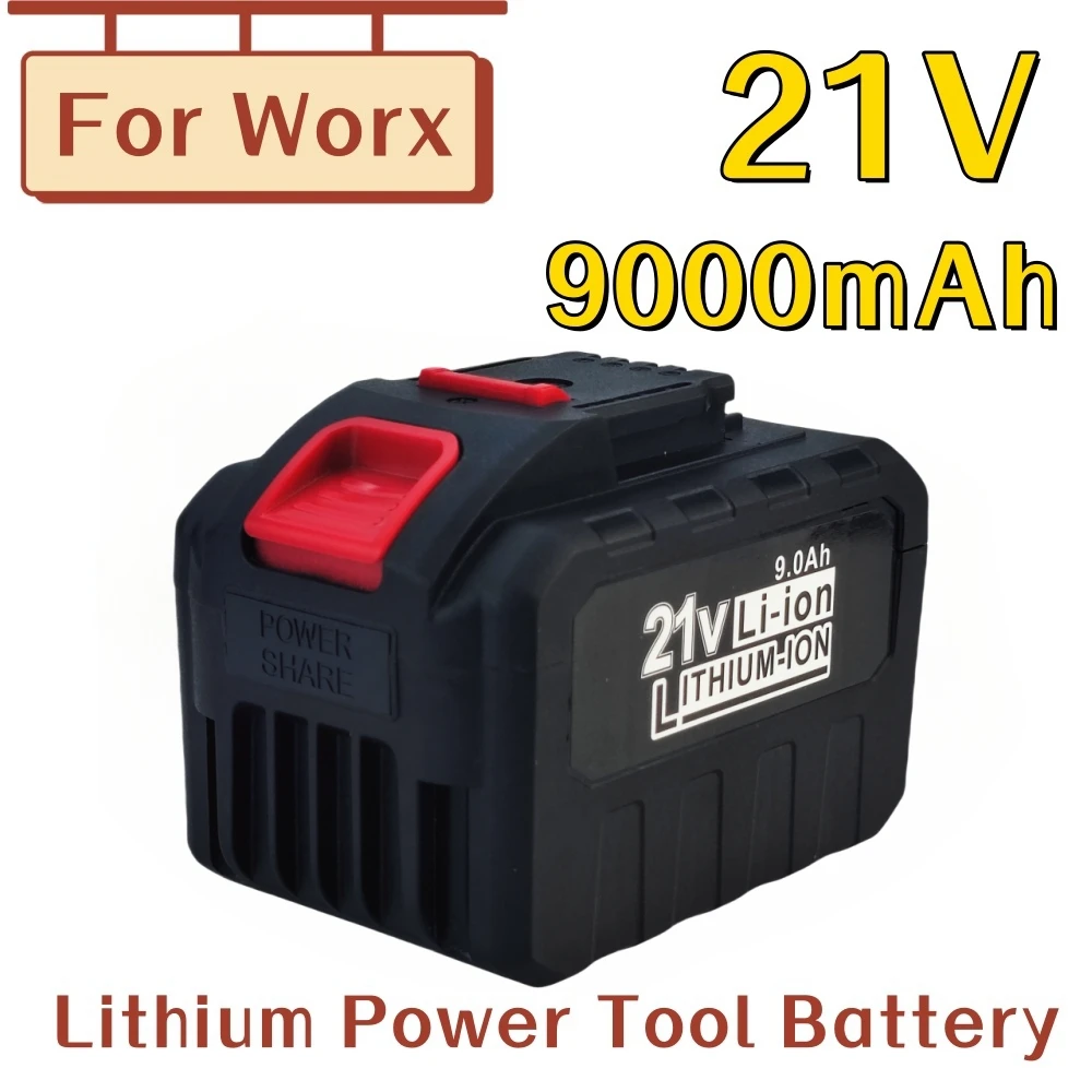 

21V 6000mAh Lithium Battery,for Worx Electric Power Tool Pruning Saw Drill Percussion WA3551 WA3553 WA3641 WG629E