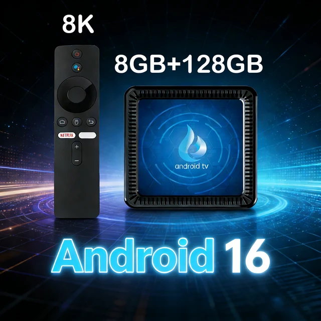 Android 16 Smart TV Box Q17 8K TV Box Quad Core Allwinner H313 8GB+28GB Set Top Box Google Assistant Netflix Media Player TV Box