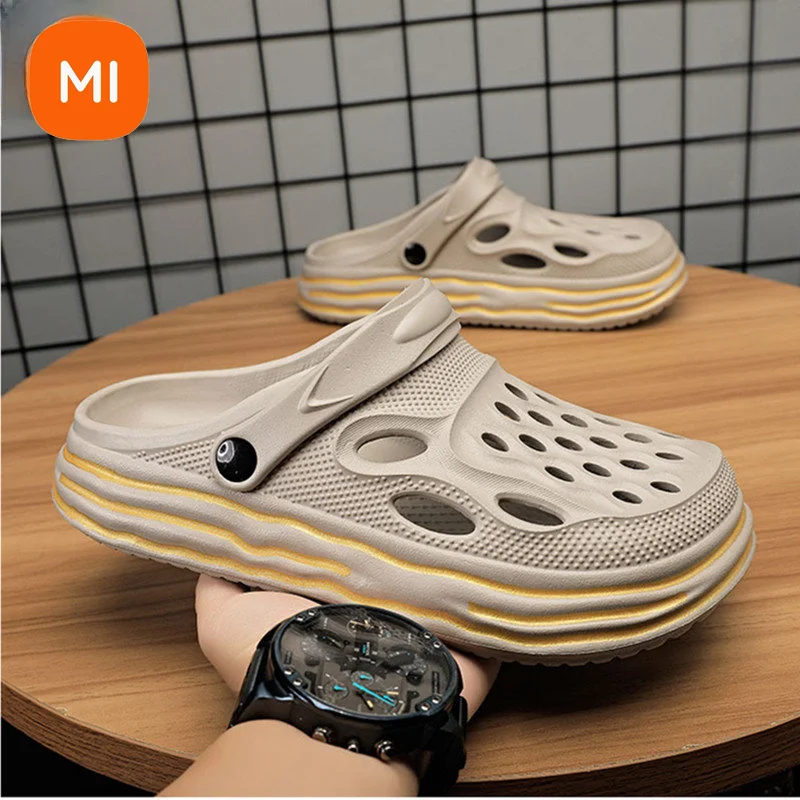 

Летняя Дизайнерская обувь Xiaomi Youpin, мужские тапочки, Домашняя мужская обувь, форма для мышц EVA, мягкая подошва, искусственная кожа
