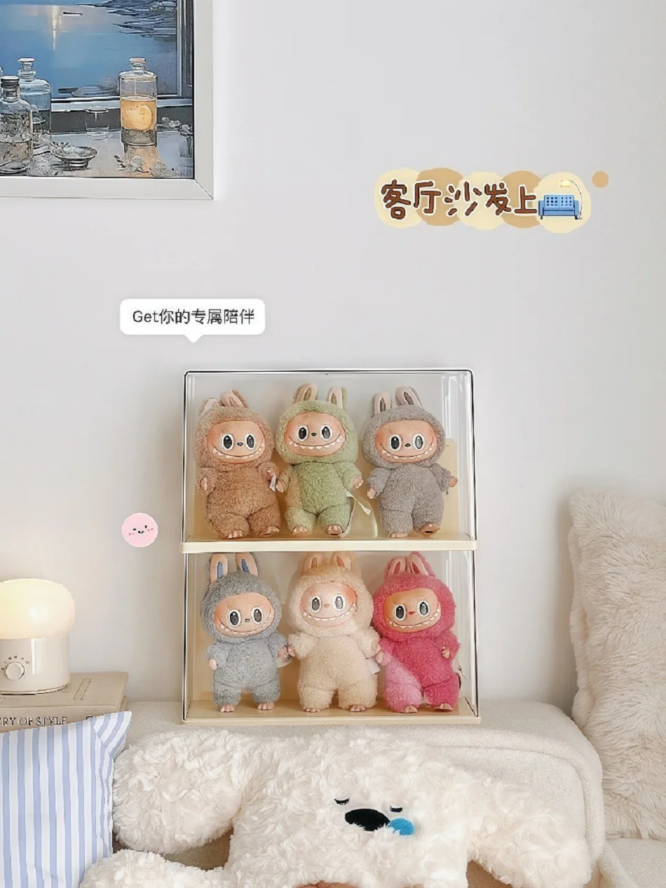 Labubu transparent display box single stackable canvas vinyl storage box figurine blind box storage rack image 16