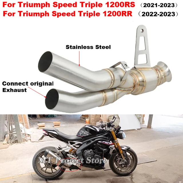 For Triumph Speed Triple 1200 RS RR 1200RS 1200RR 2021 2022 2023 Motorcycle Exhaust Middle Link Pipe Connect Original Muffler