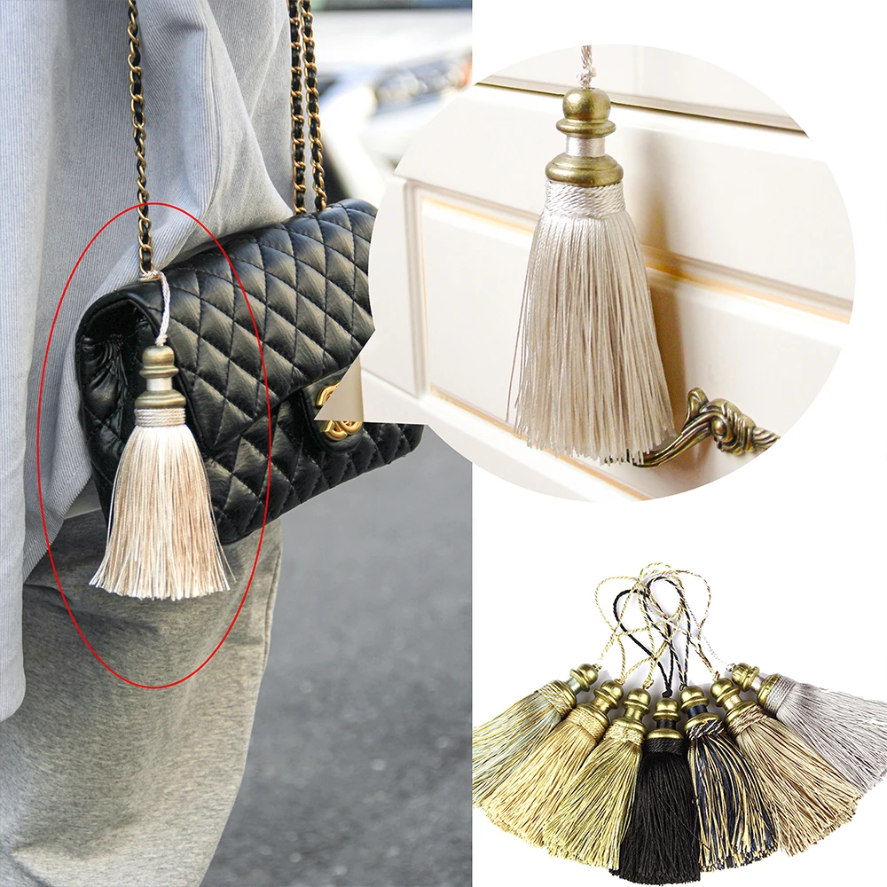 Golden Tassel Fringe Decorative Silk Rope for Home Decor and DIY Crafts