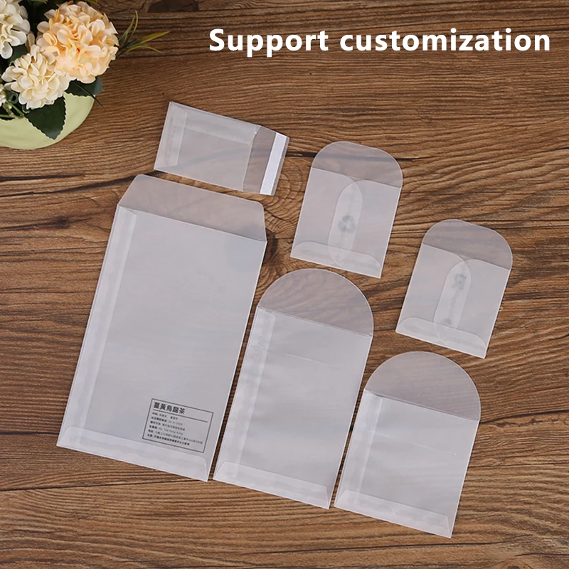 Translucent Envelope 50 pcs/lot Jewelry Storage Bag Earring Necklace Bracelet Gift Packaging Bags Necklace Business Message Card