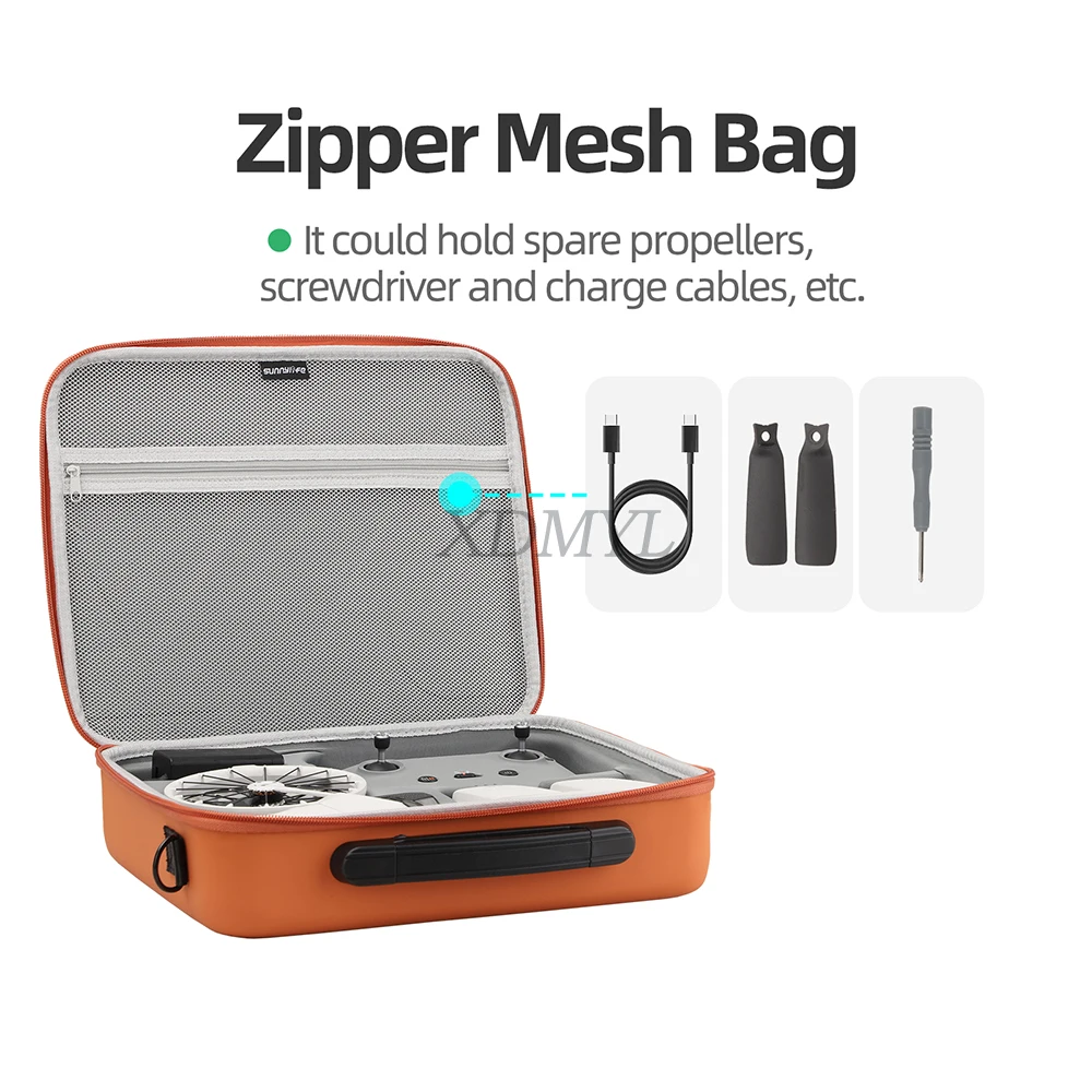 Sac de transport rigide pour DJI Flip avec poignée de transport, vue de face