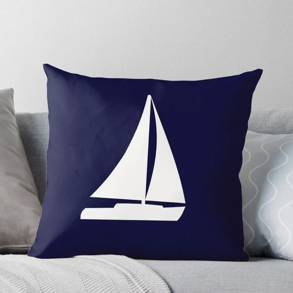 

Sailboat Silhouette On Navy Blue Throw Pillow Christmas Covers Christmas Pillow
