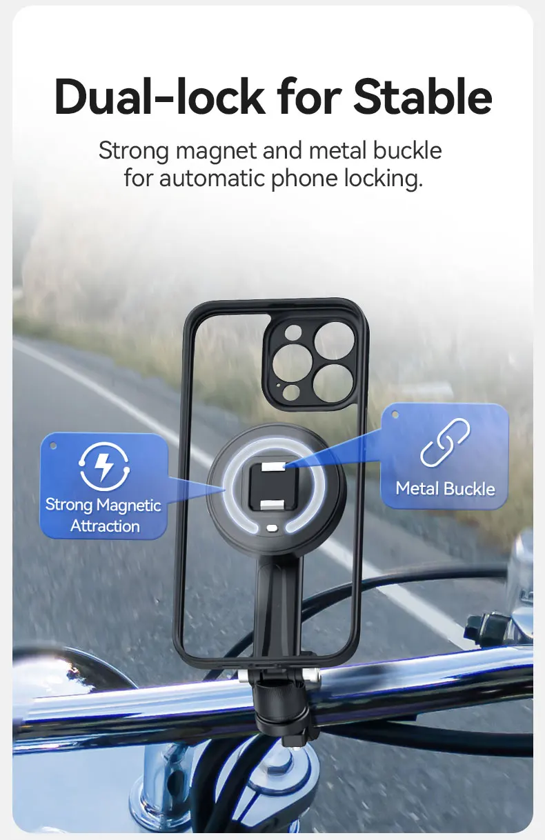 Bicycle Motorcycle Cycling Phone Holder Stand Mount 360° Rotation Shock absorpti