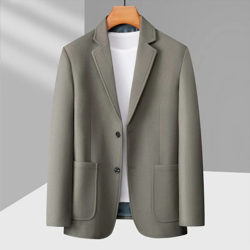 Spring and Autumn New Men's Fashion British Style Work Wedding Plus-size Casual Fat Loose Senior Sense Plus Fat Business Blazer 3