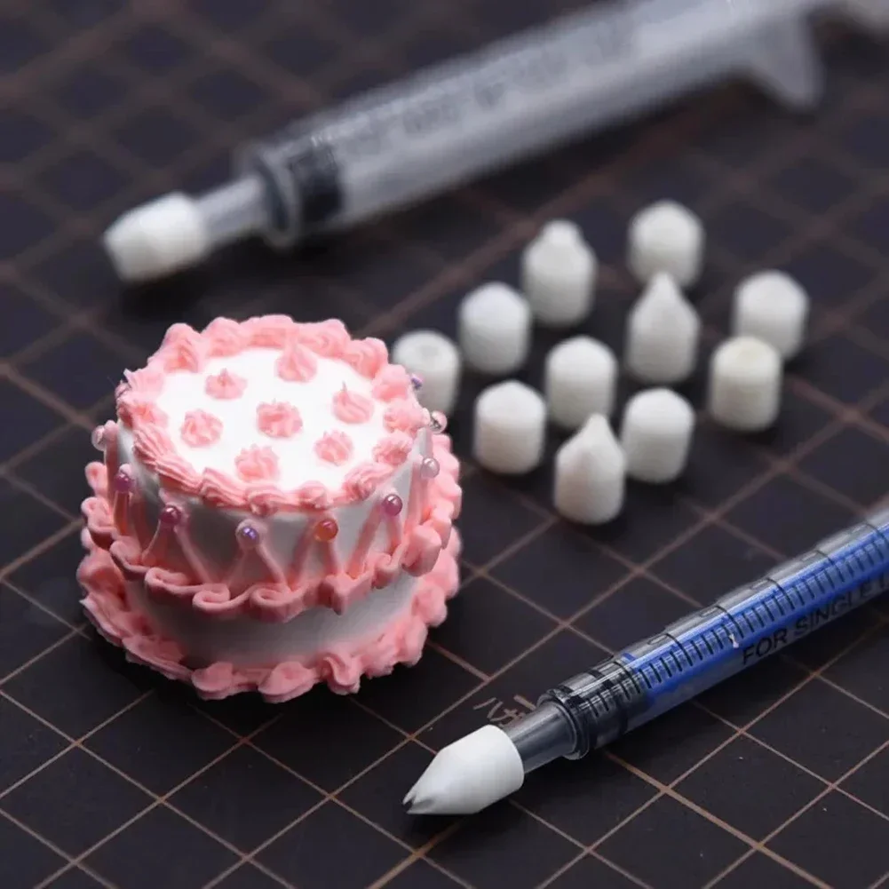 6pcs Mini Nozzle For Pottery Clay Dessert Food Toy Milk Cream Clay DIY Miniature Cake Dessert Piping Tip Decorating Tools pottery sculpting tools,clay sculpting tools,pottery tools,clay craft tool