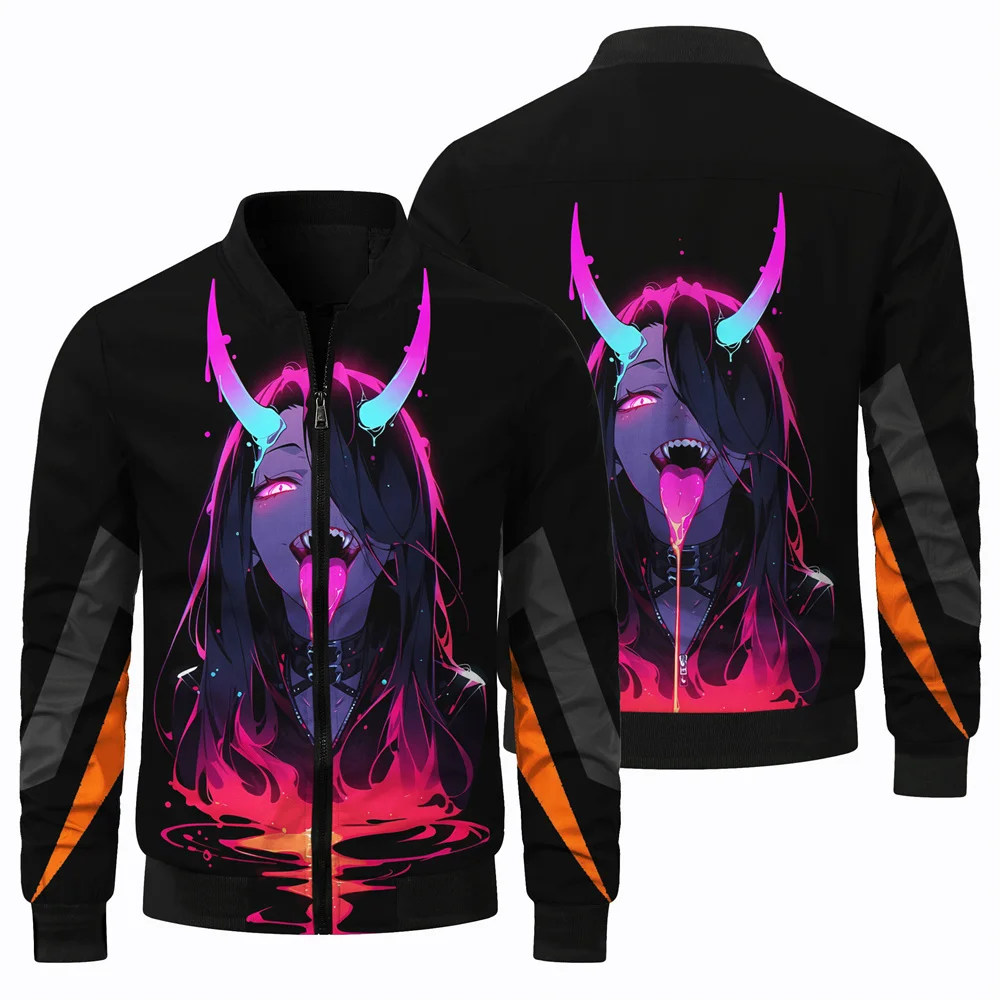 thumbnail image 1 of Chaqueta de invierno para hombre, cortavientos, moda, estampado de personajes de dibujos animados en 3D, chaqueta de vuelo, ropa deportiva para exteriores para correr para hombre, 1 of 4