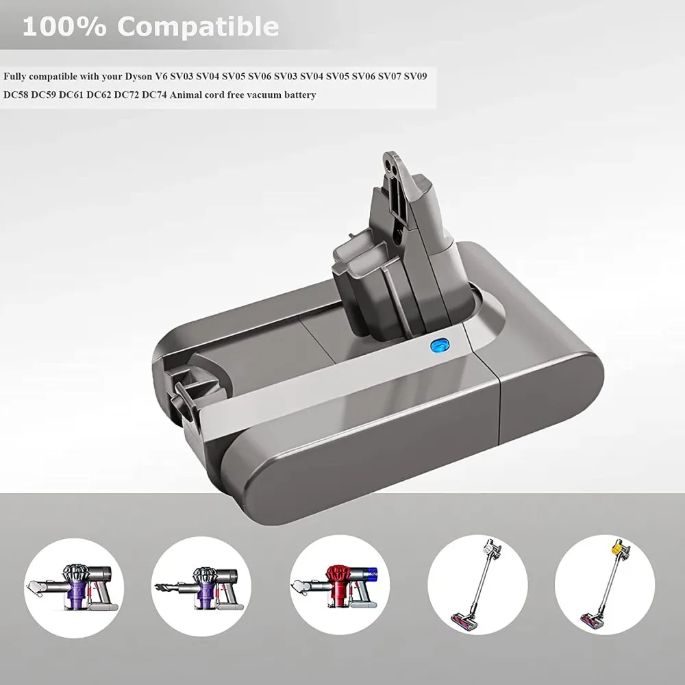 Li-ion交換用バッテリー,dyson掃除機用,掃除機用,2100mah,21.6v,v6