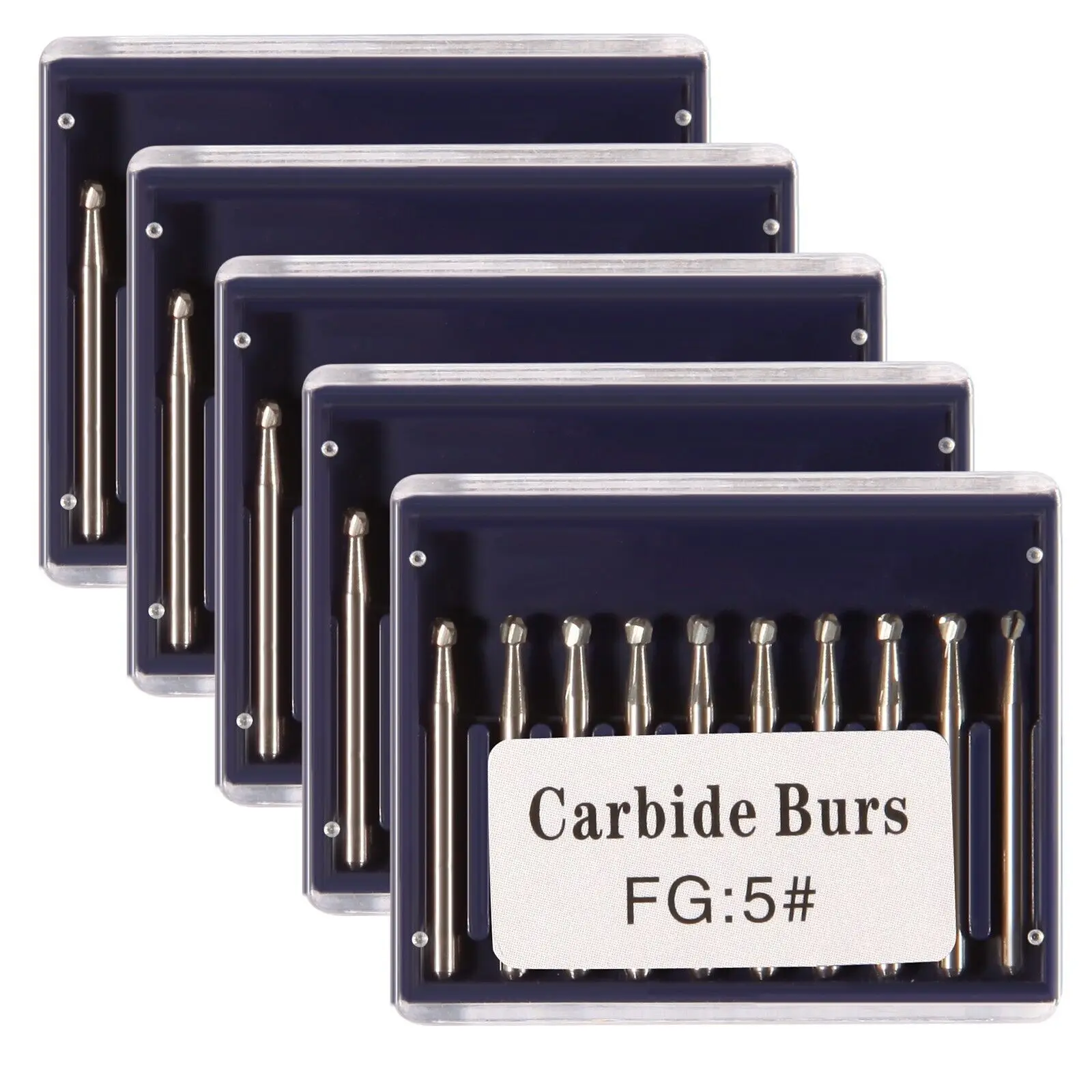 

50PCS/5 Boxes Dental Carbide Steel Bur Drills Dentist Tools for High Speed Handpiece FG#05
